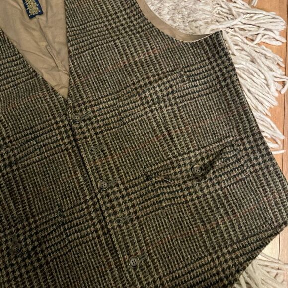 RUGBY RALPH LAUREN plaid brown vest - Picture 3 of 4
